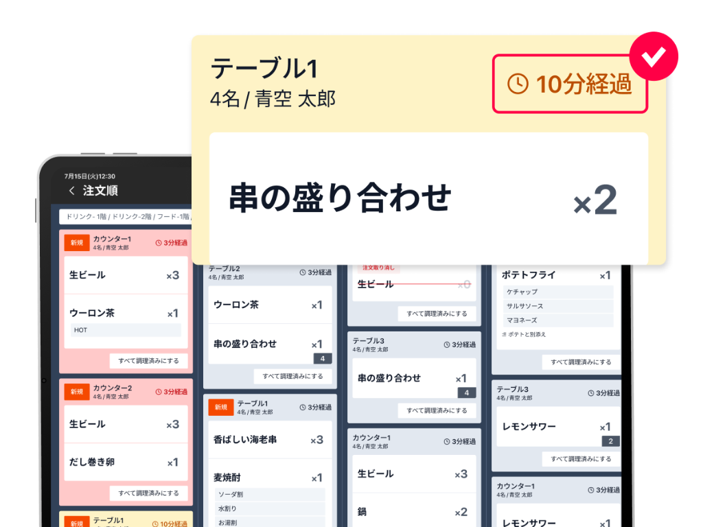 調理・提供の優先度を把握