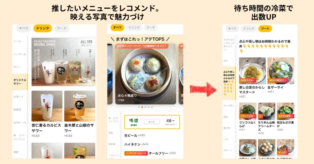 オオサカチャオメン天満市場店のダイニー画面