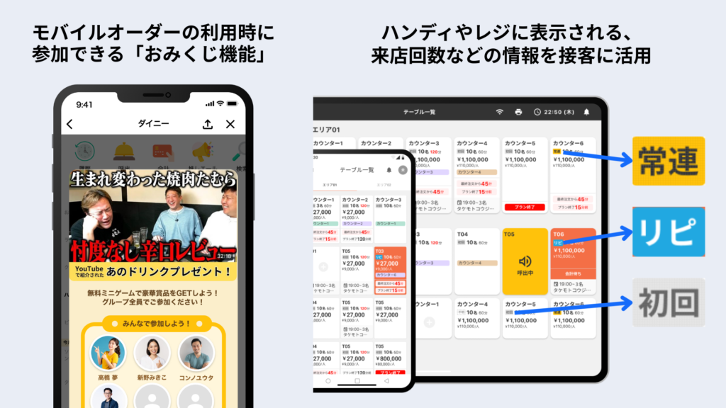 おみくじ機能と顧客情報
