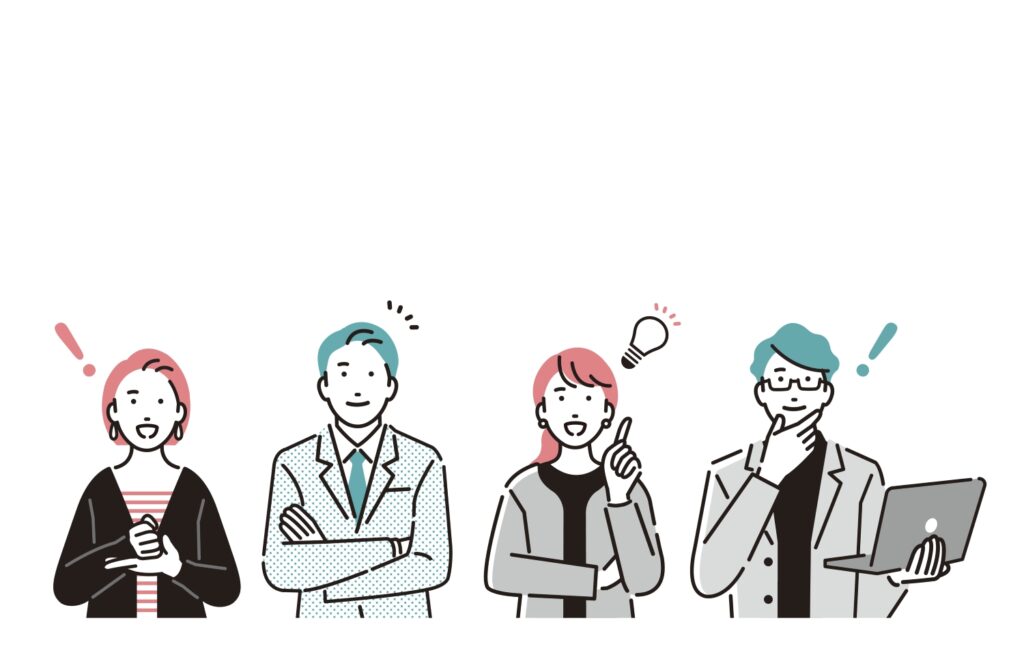 ひらめいたビジネスパーソン上半身